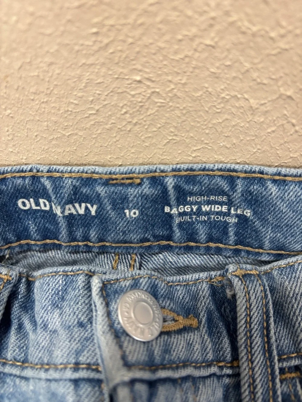 Old Navy Light Blue Wide-Leg Distressed Kids Jeans